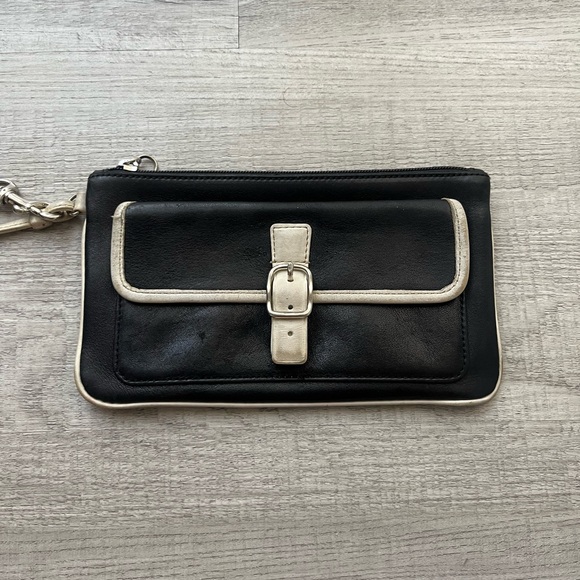 Vtg Coach Leather Black Wristlet Wallet Clutch - Picture 6 of 8